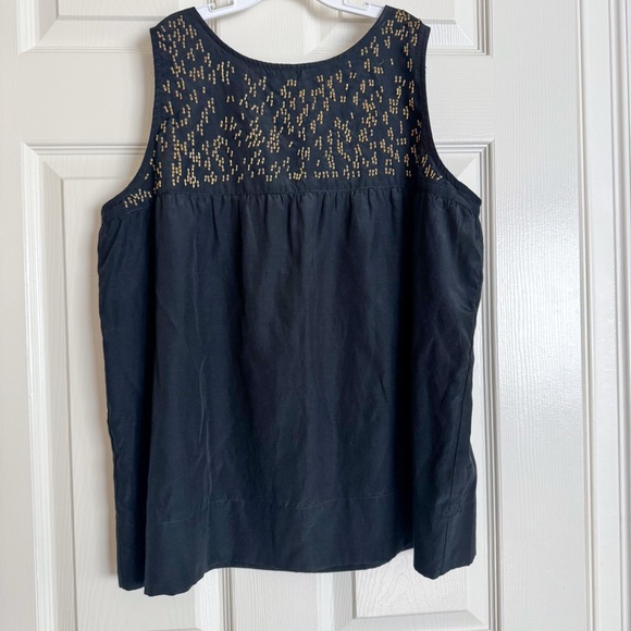 Club Monaco Tops - Club Monaco Elegant Black and Gold Women's Old Money Glam Top, size M